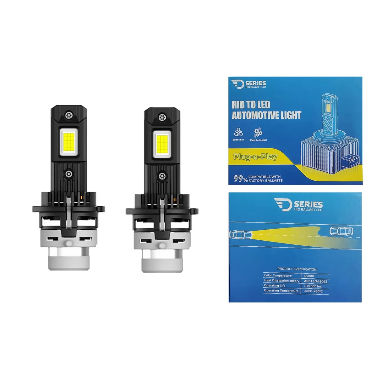 D4S LED Car Headlight Bulbs D Series 6000K High Power Conversion Xenon to LED – product image 1
