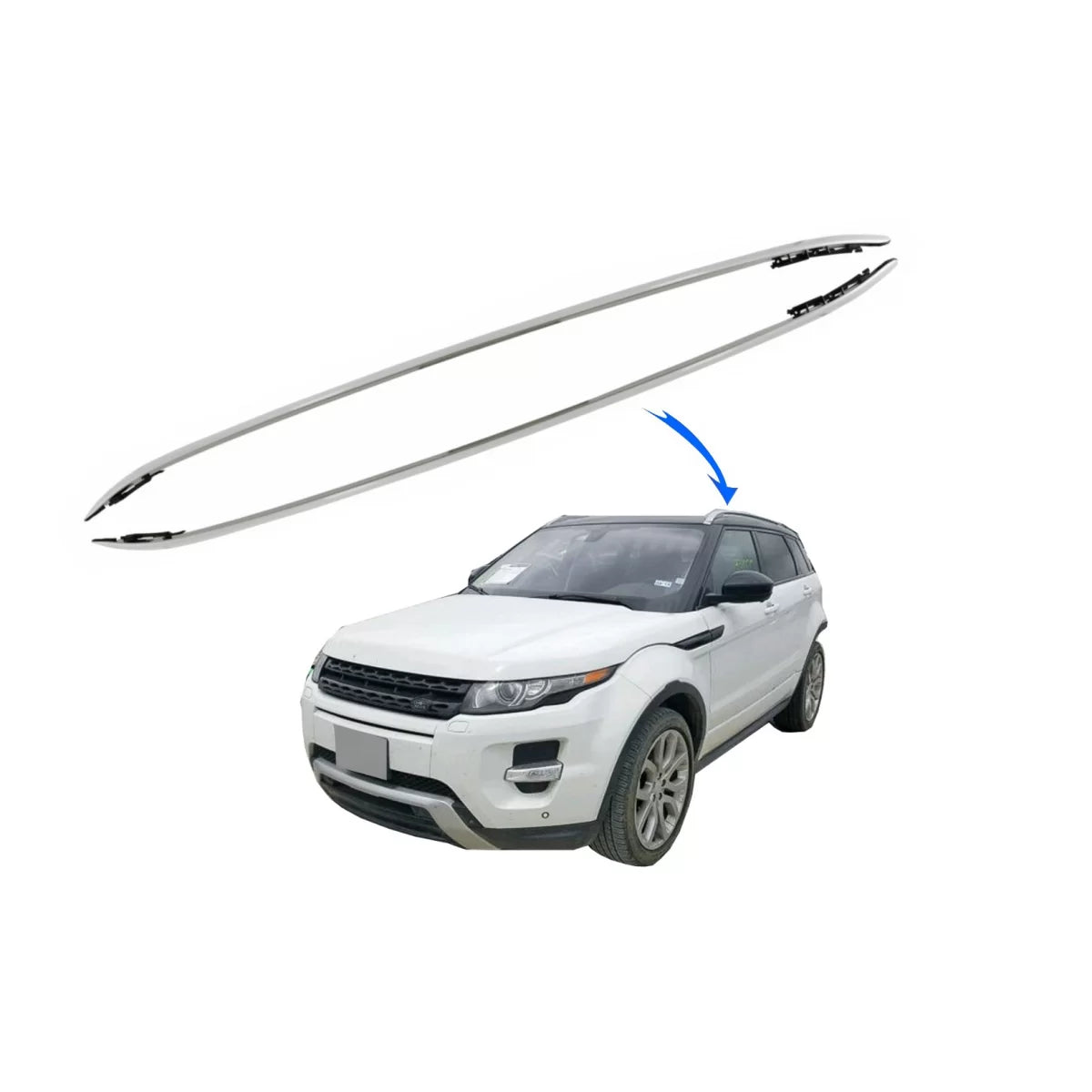 Decorative Roof Rails suitable for Land Range Rover Evoque L538 (2011-2018) Glossy Aluminium Panoramic Roof – product image 1