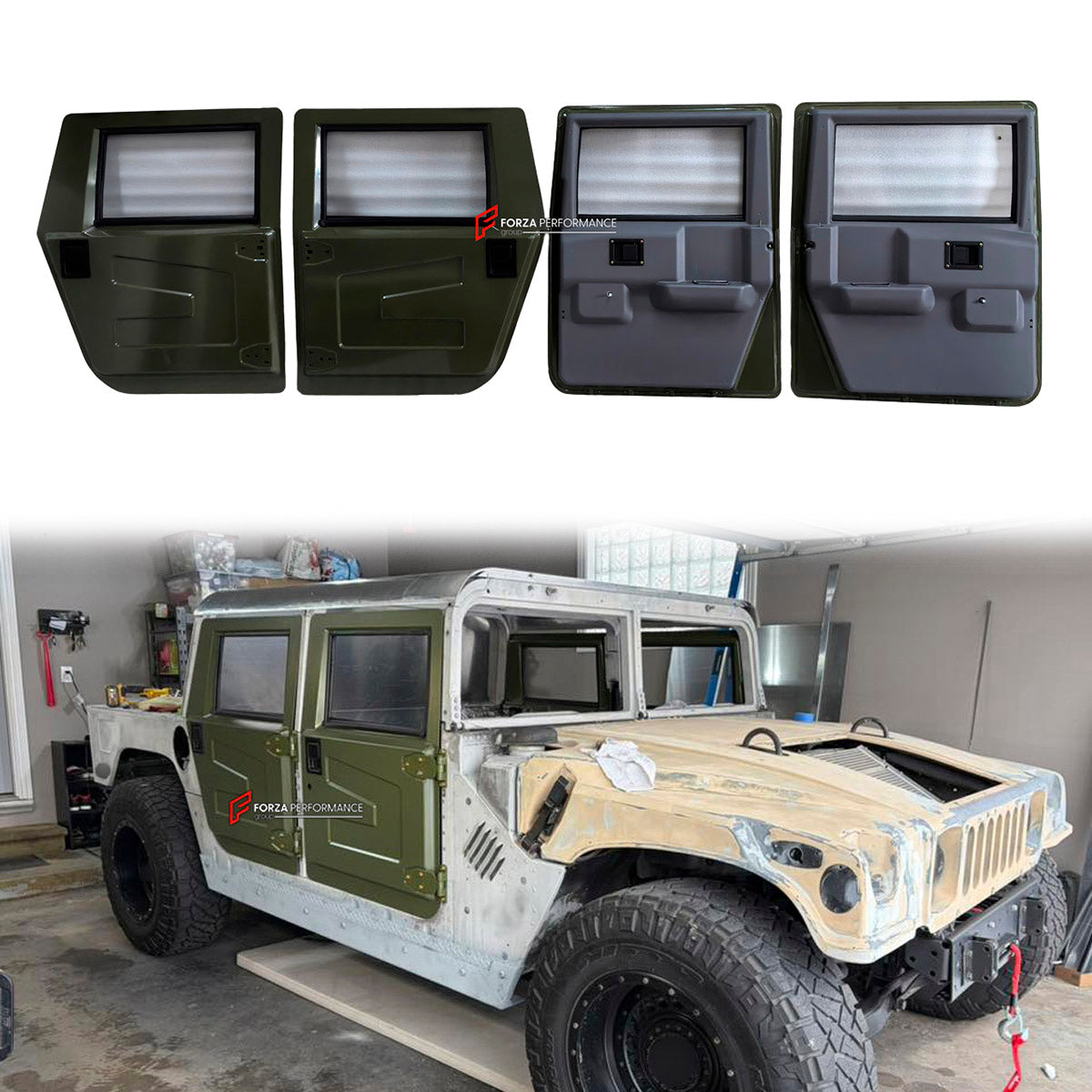 METAL DOORS REPLACEMENT for HUMMER H1 HUMVEE 1992 - 2006