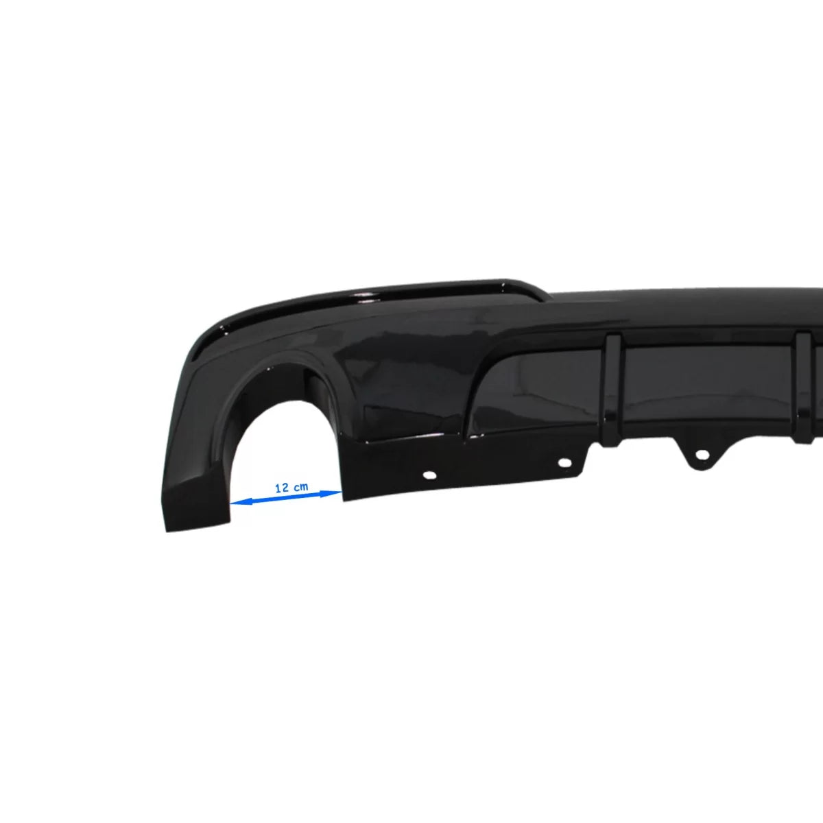 Double Outlet Single Exhaust Diffuser suitable for BMW 5 Series F10 F11 Non-LCI LCI (2011-2017) M-Technik Design Piano Black 