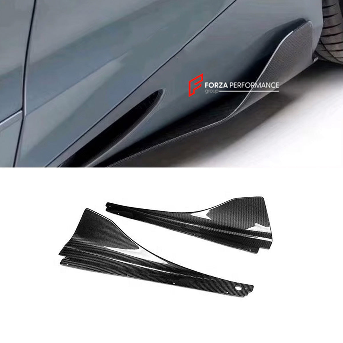 DRY CARBON AERO SIDE BLADES for MCLAREN 720S 2017 - 2023
