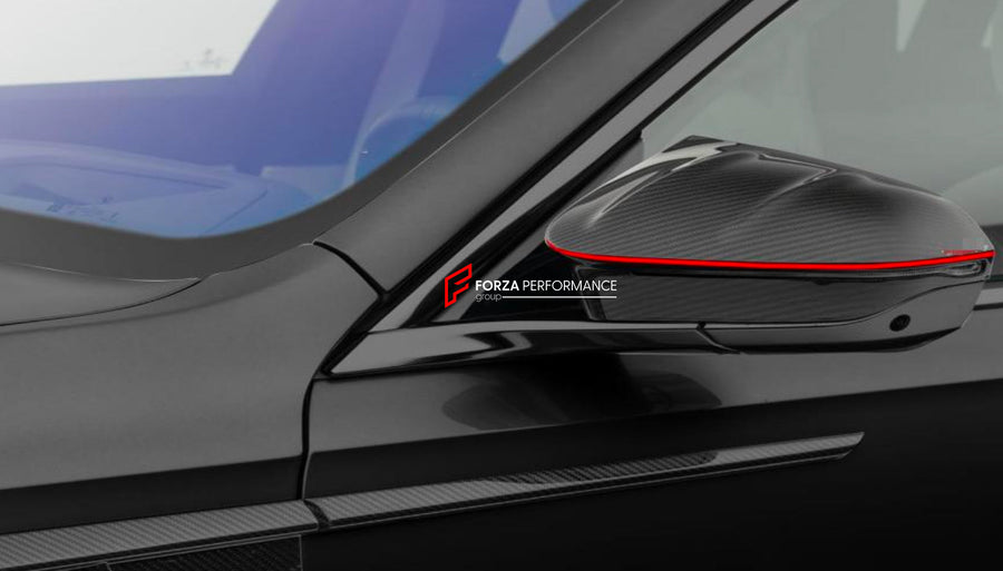 Buy Now DRY CARBON SIDE MIRROR COVERS for BMW 7 SERIES G70 2022+ and upgrade car parts from SIR Tuning at the Best Price. Headlights, Tail lights, Bodykits, Navigations, body kit and more - Fast & Free Shipping within Europe, US & Worldwide.