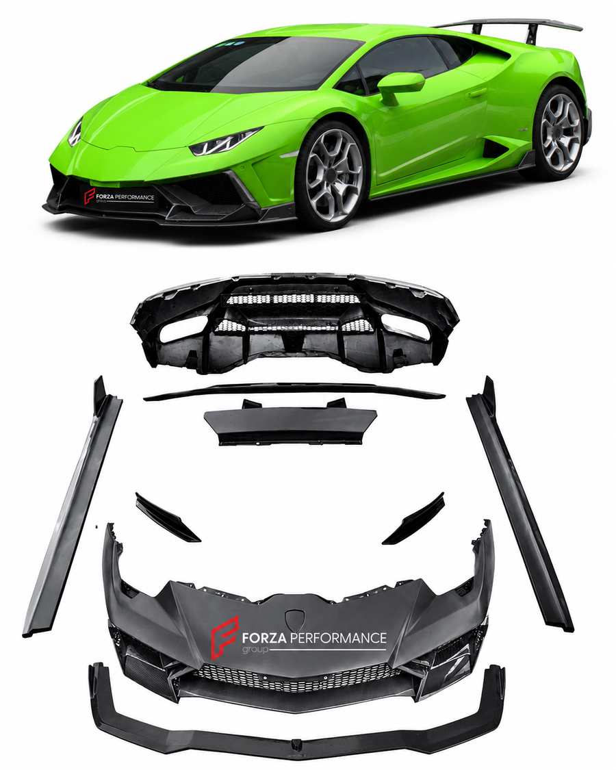 Buy Now DRY CARBON BODY KIT for LAMBORGHINI HURACAN LP580 610 2014 - 2024 and upgrade car parts from SIR Tuning at the Best Price. Headlights, Tail lights, Bodykits, Navigations, body kit and more - Fast & Free Shipping within Europe, US & Worldwide.