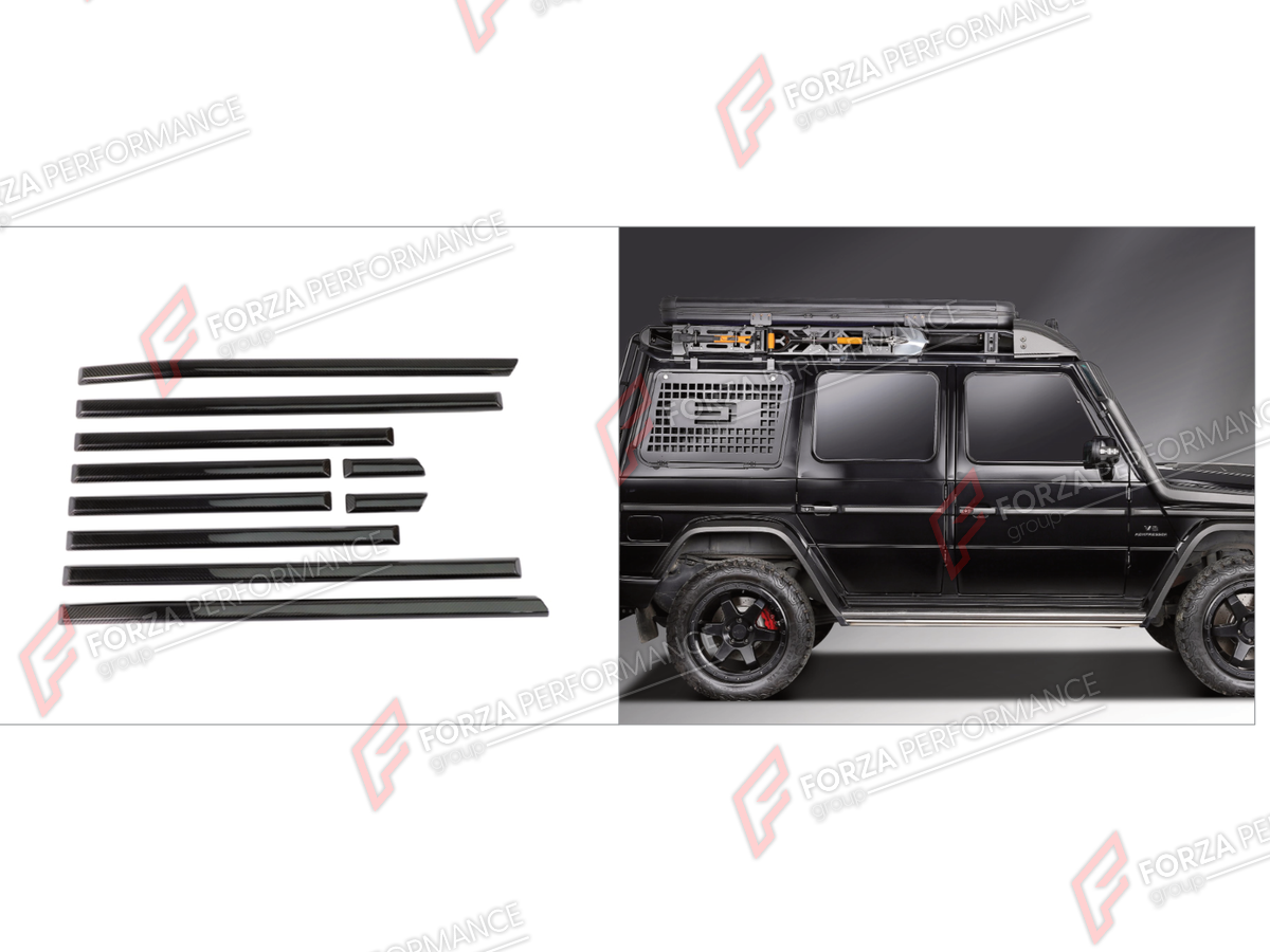 DRY CARBON BODY SIDE DOOR MOLDINGS for MERCEDES-BENZ G-CLASS W463 2008 - 2018