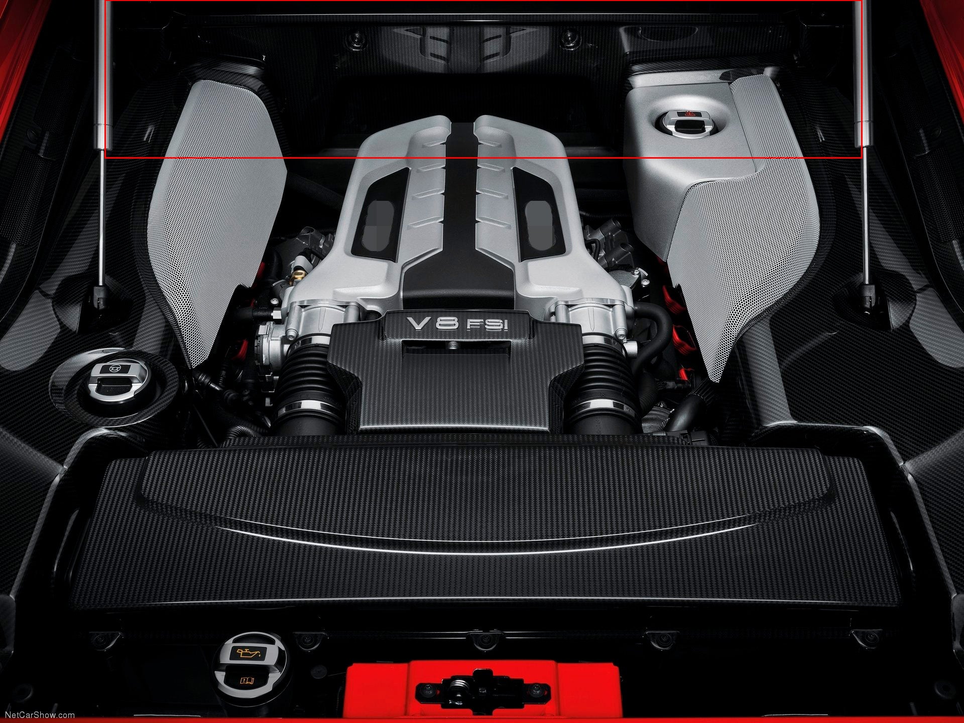 DRY CARBON ENGINE BAY FIREWALL SHIELD for AUDI R8 V8 V10 2007 - 2012