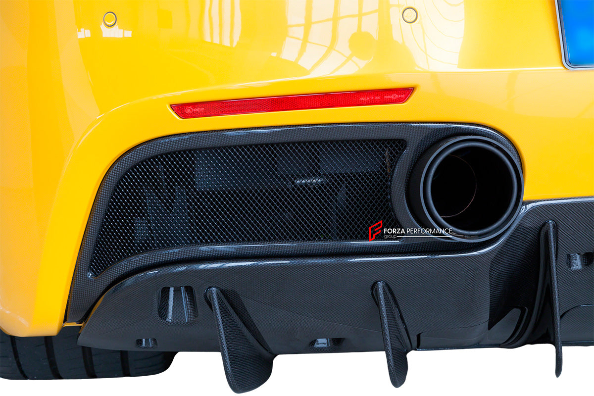 DRY CARBON FIBER EXHAUST TRIMS for FERRARI 488 2015 - 2020