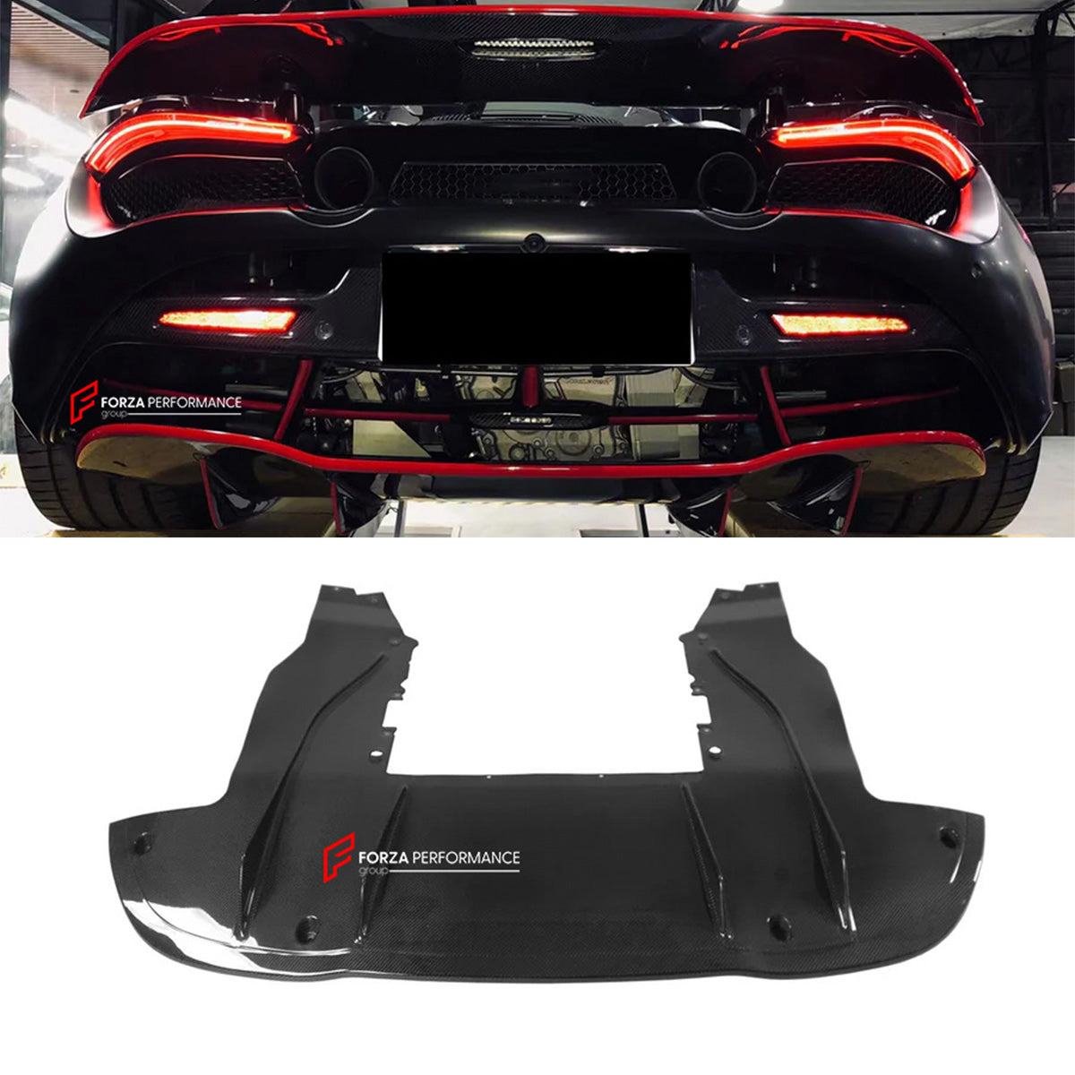 DRY CARBON FIBER REPLACEMENT REAR DIFFUSER for MCLAREN 720S 2017 - 2023