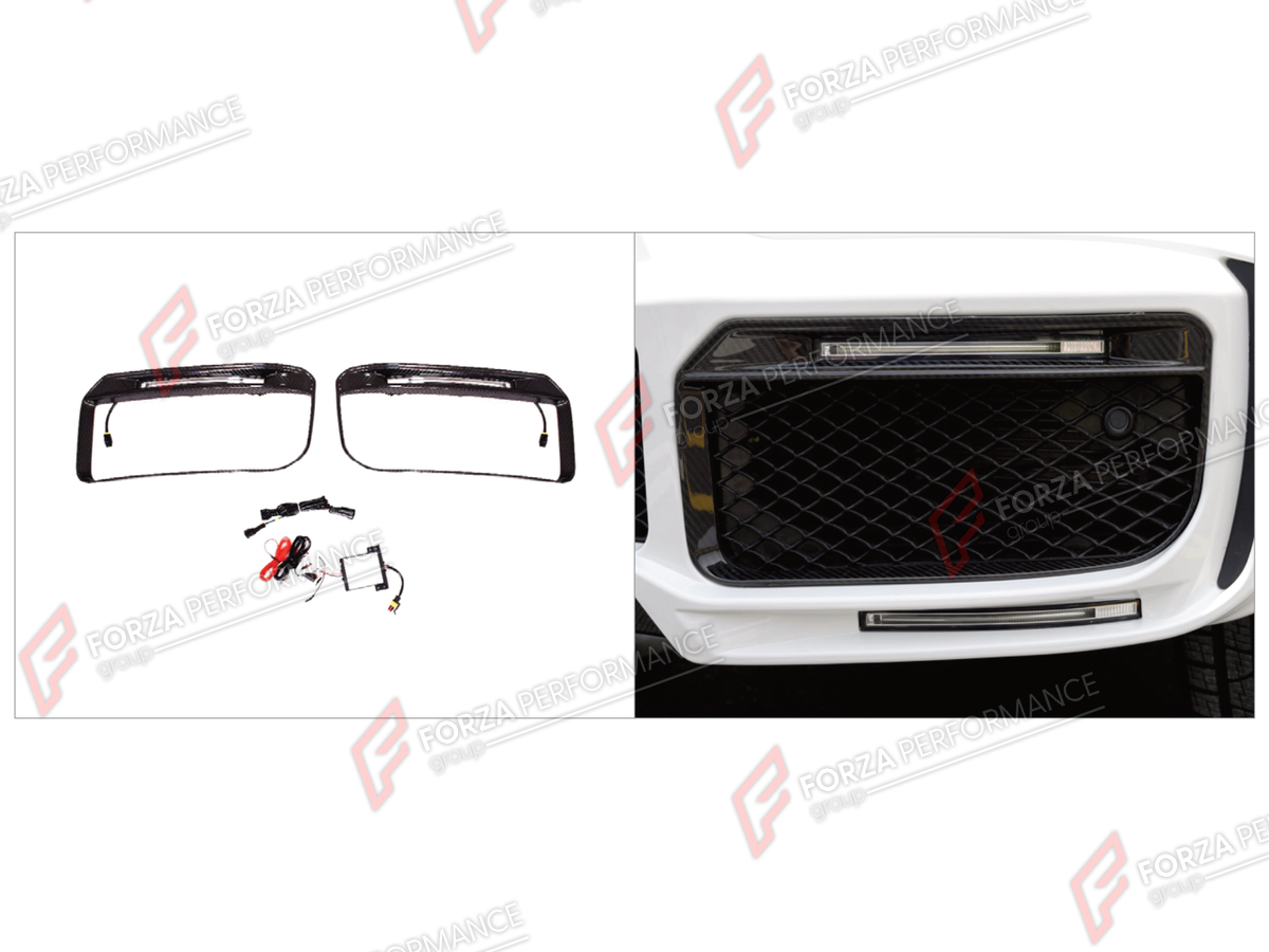 DRY CARBON FOG LED LIGHT COVERS for MERCEDES-BENZ G-CLASS W464 G63 2019 - 2024