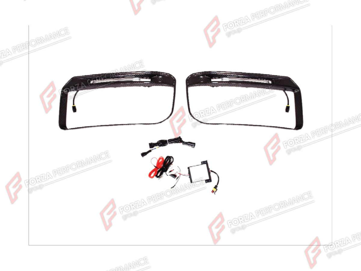 DRY CARBON FOG LED LIGHT COVERS for MERCEDES-BENZ G-CLASS W464 G63 2019 - 2024