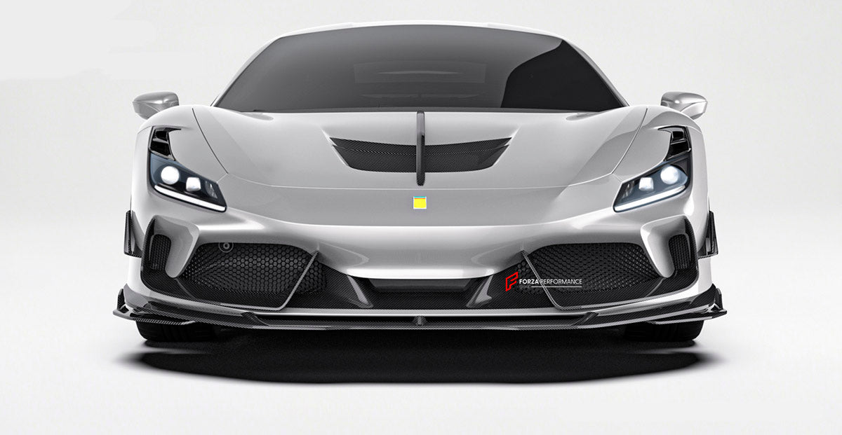 DRY CARBON FRONT BUMPER COVER for FERRARI F8 2019 - 2022