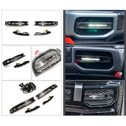 DRY CARBON FRONT BUMPER HEADLIGHTS for MERCEDES BENZ G CLASS W463A W464 2018 - 2024