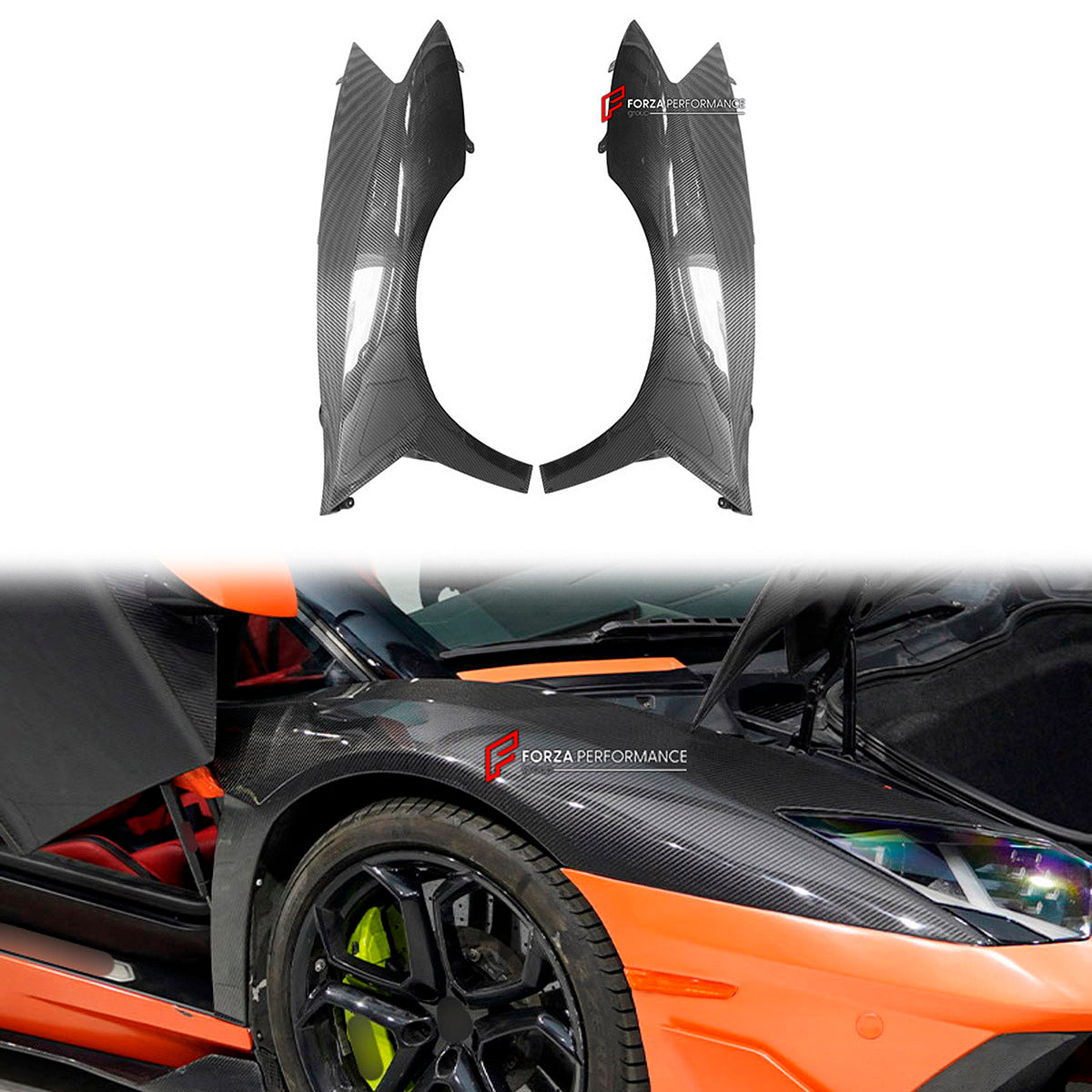 DRY CARBON FRONT FENDERS for LAMBORGHINI AVENTADOR LP700 LP720 LP750 2011 - 2022