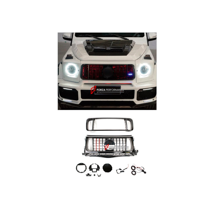 Buy Now CONVERSION DRY CARBON FRONT GRILLE for MERCEDES-BENZ G-CLASS W463 2008 - 2018 UPGRADE to G-CLASS W464 2019 - 2024 and upgrade car parts from SIR Tuning at the Best Price. Headlights, Tail lights, Bodykits, Navigations, Body Kit and more - Fast & Free Shipping within Europe, US & Worldwide.