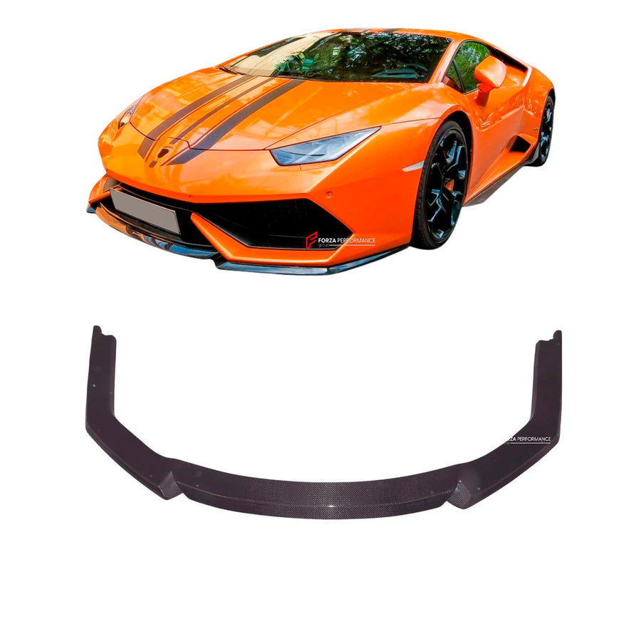 Buy Now DRY CARBON FRONT LIP for LAMBORGHINI HURACAN LP610 COUPE SPYDER 2014 - 2019 and upgrade car parts from SIR Tuning at the Best Price. Headlights, Tail lights, Bodykits, Navigations, body kit and more - Fast & Free Shipping within Europe, US & Worldwide.