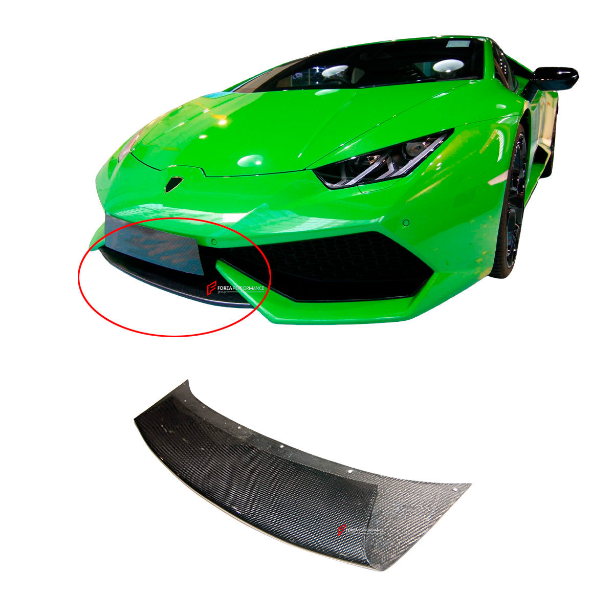 DRY CARBON FRONT LIP for LAMBORGHINI HURACAN LP610 COUPE SPYDER 2014 - 2019