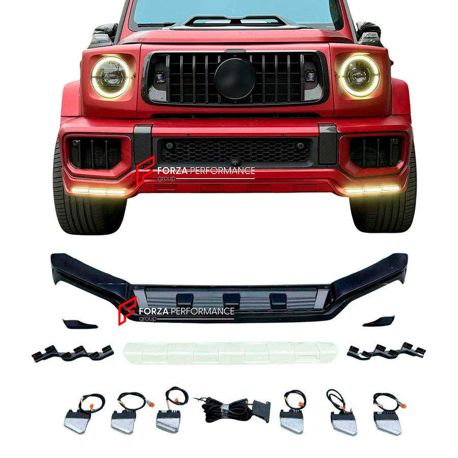Buy Now DRY CARBON FRONT LIP for MERCEDES BENZ G CLASS G63 AMG W465 2025+ and upgrade car parts from SIR Tuning at the Best Price. Headlights, Tail lights, Bodykits, Navigations, body kit and more - Fast & Free Shipping within Europe, US & Worldwide.