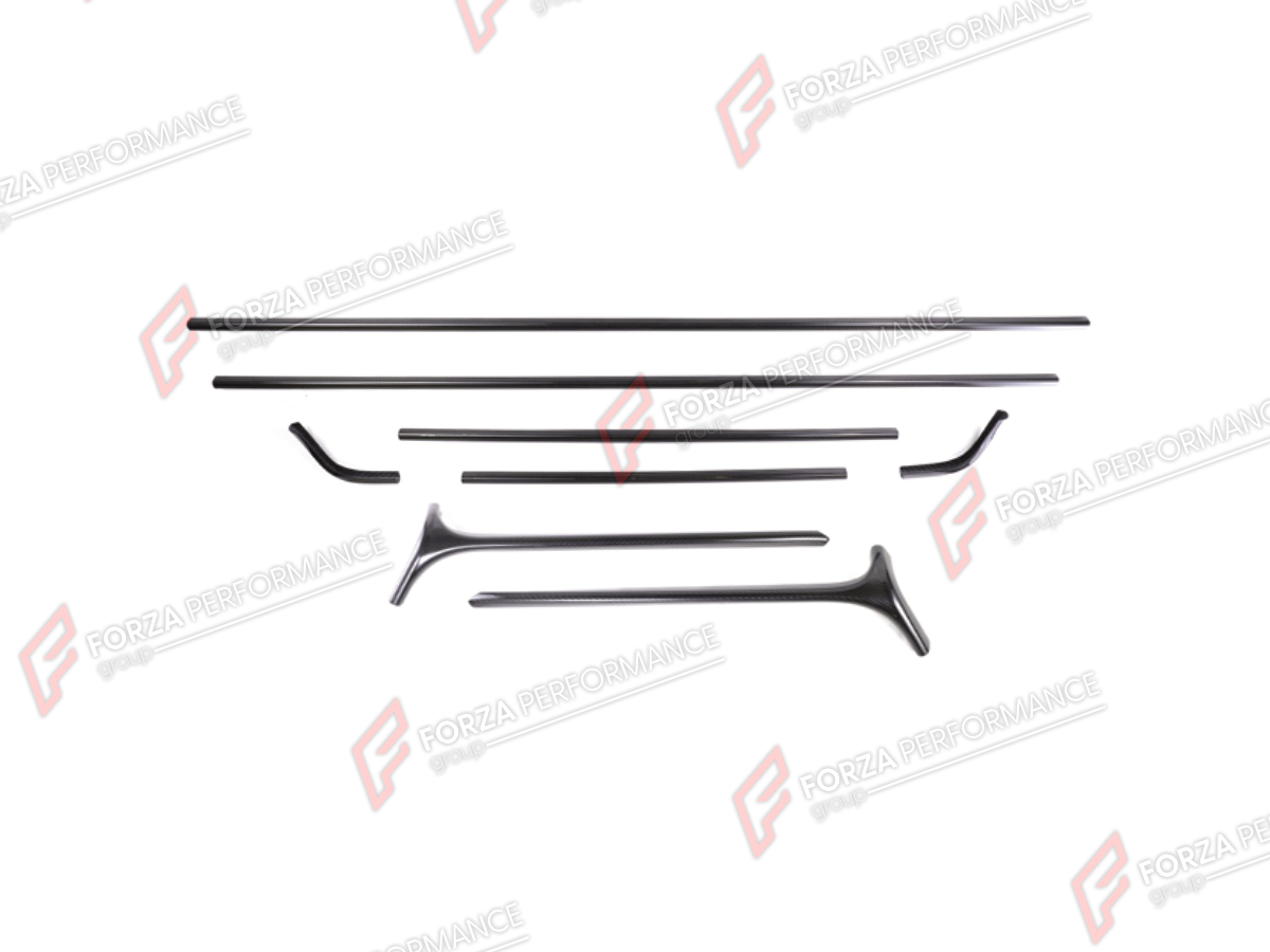 DRY CARBON FRONT ROOF TRIM STRIP WITH A-PILLAR COVERS for MERCEDES-BENZ G-CLASS W464 2019 - 2024