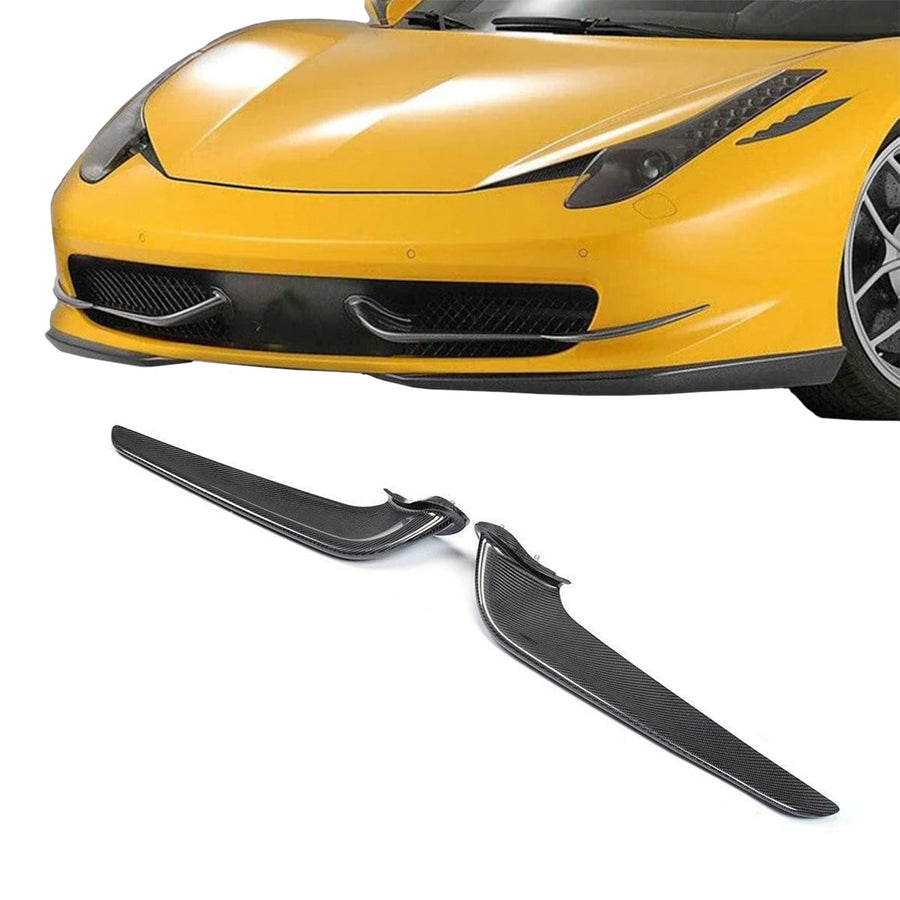 Buy Now DRY CARBON FRONT WINGS FRONT BUMPER INTAKE TRIMS for FERRARI 458 2009 - 2015 and upgrade car parts from SIR Tuning at the Best Price. Headlights, Tail lights, Bodykits, Navigations, body kit and more - Fast & Free Shipping within Europe, US & Worldwide.
