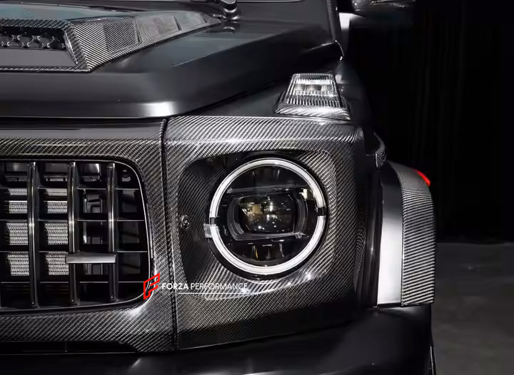 DRY CARBON HEADLIGHT COVER for MERCEDES-BENZ G-CLASS W465 G450 G350 G500 G550 AMG G63 2024+