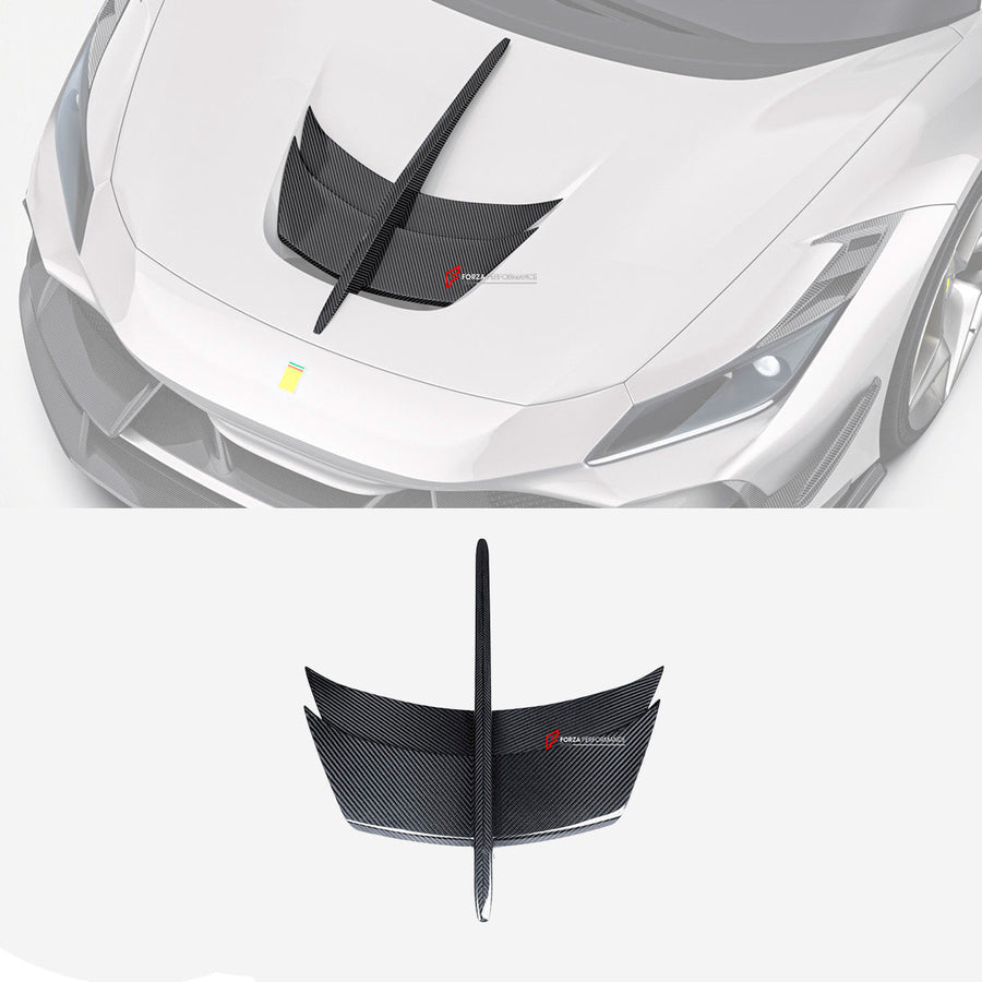 Buy Now DRY CARBON FRONT HOOD BONNET COVER for FERRARI F8 2019 - 2022 and upgrade car parts from SIR Tuning at the Best Price. Headlights, Tail lights, Bodykits, Navigations, body kit and more - Fast & Free Shipping within Europe, US & Worldwide.
