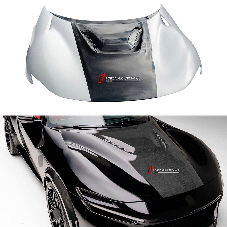 Buy Now DRY CARBON HOOD BONNET for FERRARI PUROSANGUE 2023+ and upgrade car parts from SIR Tuning at the Best Price. Headlights, Tail lights, Bodykits, Navigations, Body Kit and more - Fast & Free Shipping within Europe, US & Worldwide.