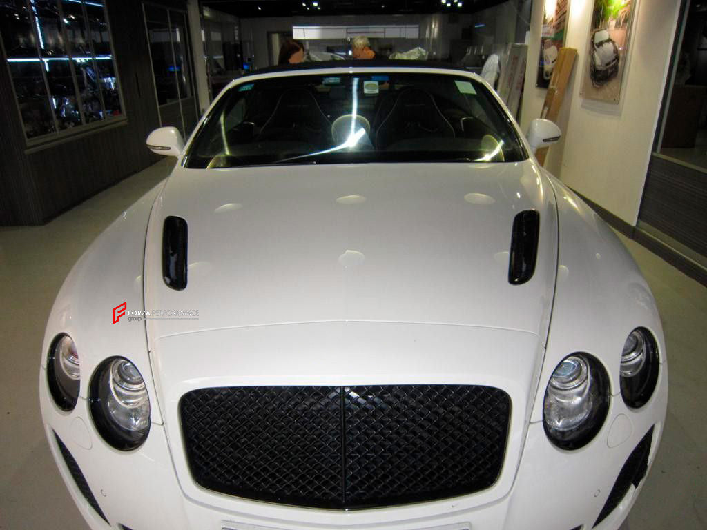 DRY CARBON HOOD BONNET SCOOP TRIMS for BENTLEY CONTINENTAL SUPERSPORTS 2009 - 2012