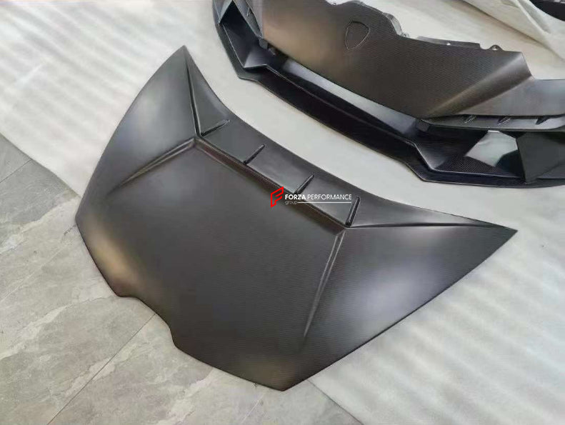 DRY CARBON FRONT BUMPER HOOD FOR LAMBORGHINI HURACAN LP580 LP610 EVO UPGRADE TO HURACAN TECNICA