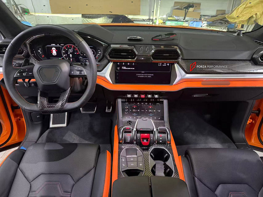 Buy Now DRY CARBON INTERIOR KIT for LAMBORGHINI URUS 2018+ and upgrade car parts from SIR Tuning at the Best Price. Headlights, Tail lights, Bodykits, Navigations, Body Kit and more - Fast & Free Shipping within Europe, US & Worldwide.