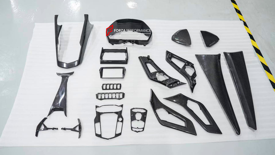 Buy Now DRY CARBON INTERIOR TRIM KIT COVERS for LAMBORGHINI AVENTADOR 2011 - 2022 LP700-4 LP740-4 LP750-4 LP770-4 LP780-4 SVJ and upgrade car parts from SIR Tuning at the Best Price. Headlights, Tail lights, Bodykits, Navigations, Carbon body kit and more - Fast & Free Shipping within Europe, US & Worldwide.