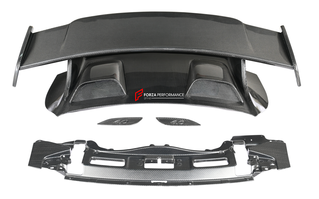 DRY CARBON REAR WING SPOILER WITH ENGINE COVER for PORSCHE 911 991.2 GT3 2015 - 2020