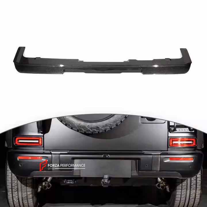 Buy Now DRY CARBON REAR BUMPER UNDERGUARD for MERCEDES-BENZ G-CLASS W465 G450 G350 G500 G550 AMG G63 2024+ and upgrade car parts from SIR Tuning at the Best Price. Headlights, Tail lights, Bodykits, Navigations, body kit and more - Fast & Free Shipping within Europe, US & Worldwide.