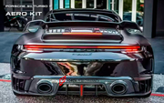 DRY CARBON REAR BUMPER with REAR DIFFUSER  for PORSCHE 911 992.1 TURBO S T 2020 - 2025