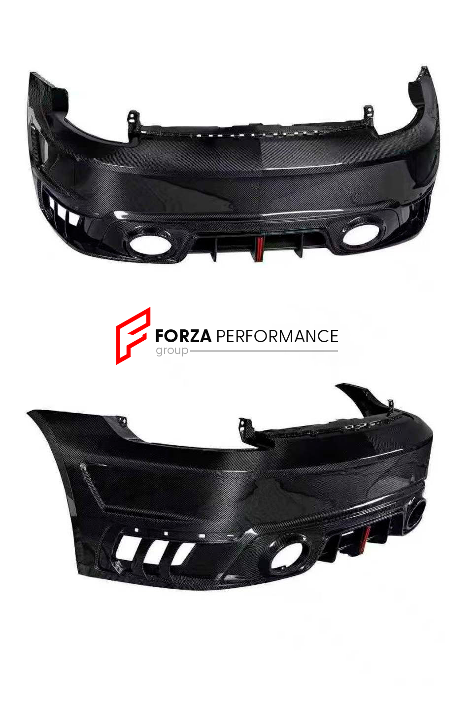 DRY CARBON REAR BUMPER with REAR DIFFUSER  for PORSCHE 911 992.1 TURBO S T 2020 - 2025