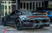 DRY CARBON REAR BUMPER with REAR DIFFUSER  for PORSCHE 911 992.1 TURBO S T 2020 - 2025