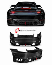 DRY CARBON REAR BUMPER with REAR DIFFUSER  for PORSCHE 911 992.1 TURBO S T 2020 - 2025