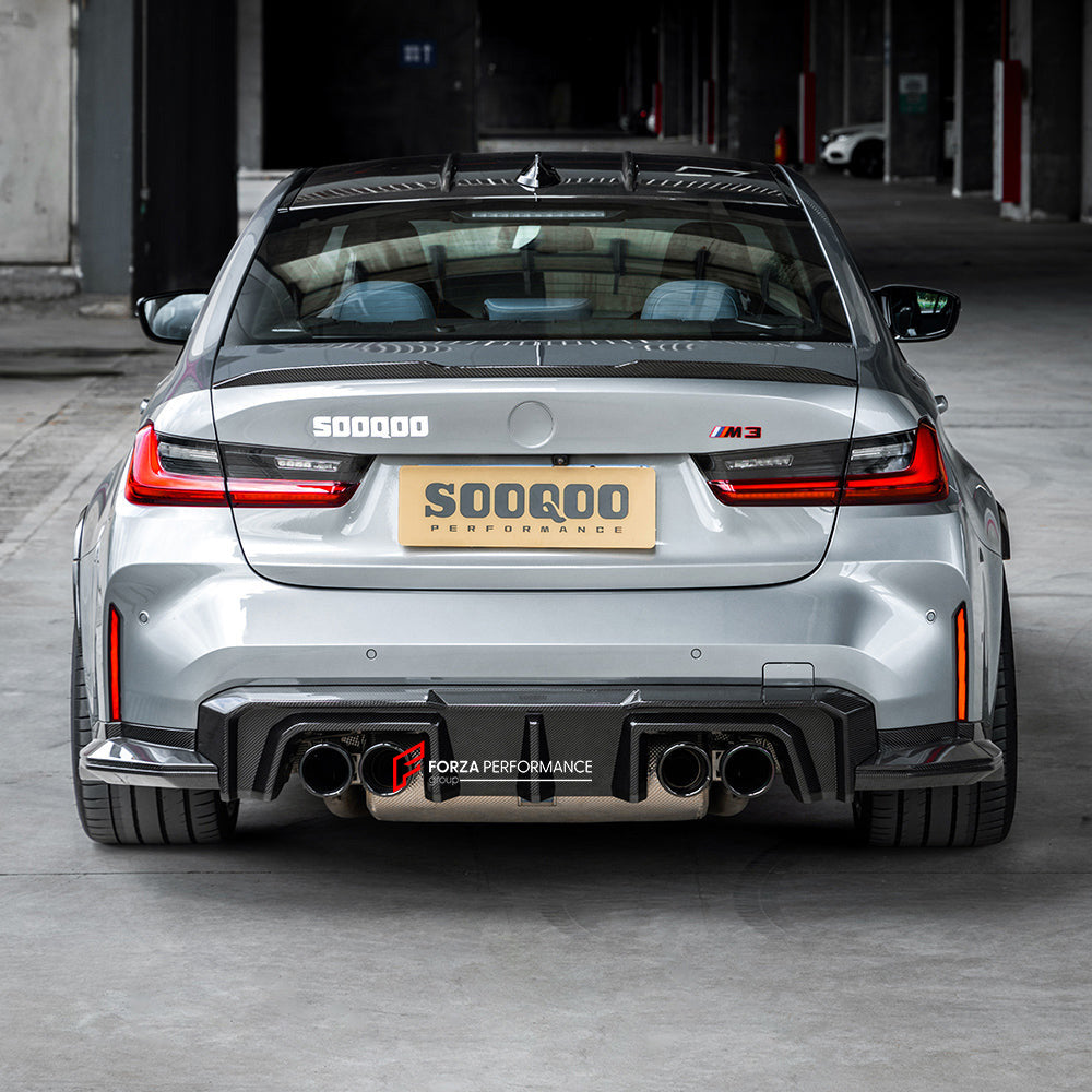AUTHENTIC SOOQOO DRY CARBON REAR DIFFUSER for BMW M3 G80 G81 2020+ M4 G82 G83 2021+