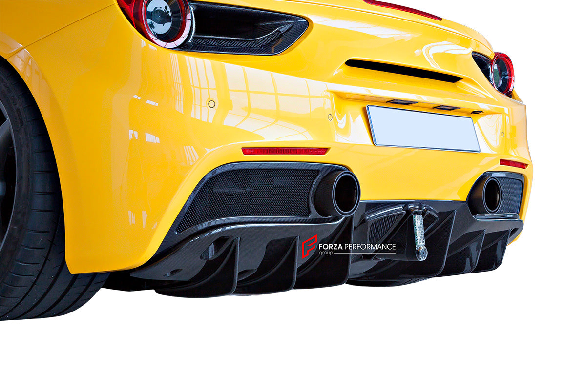 DRY CARBON REAR DIFFUSER for FERRARI 488 2015 - 2020