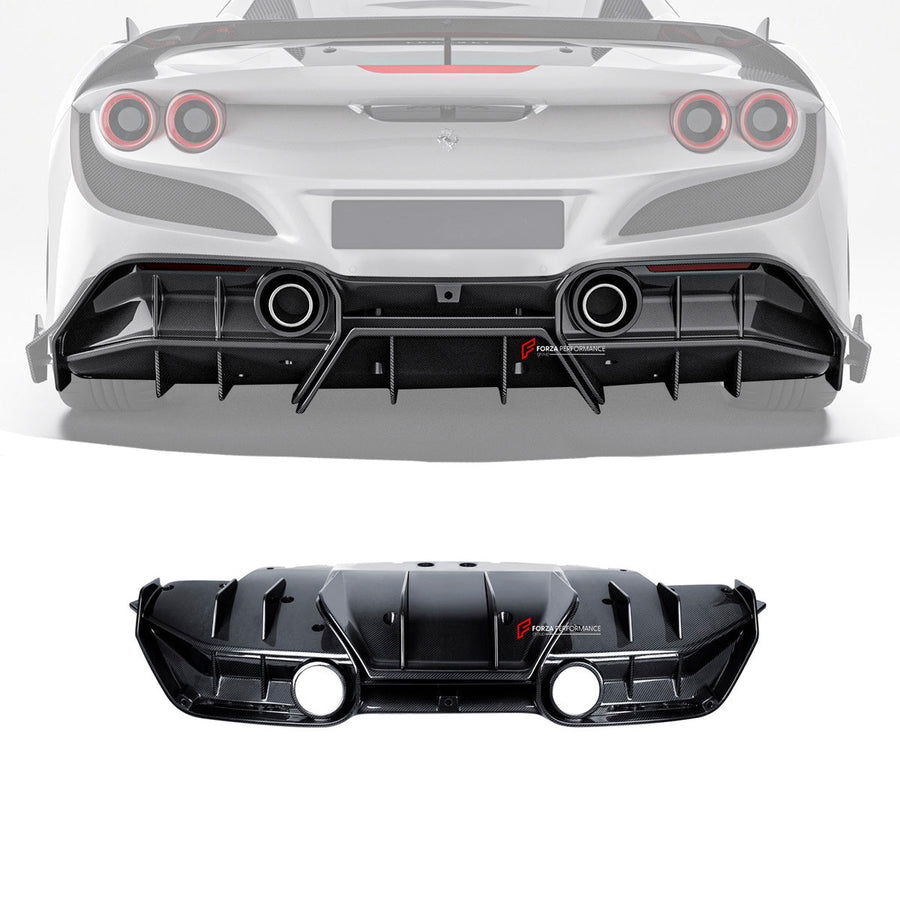 Buy Now DRY CARBON REAR DIFFUSER for FERRARI F8 2019 - 2022 and upgrade car parts from SIR Tuning at the Best Price. Headlights, Tail lights, Bodykits, Navigations, body kit and more - Fast & Free Shipping within Europe, US & Worldwide.
