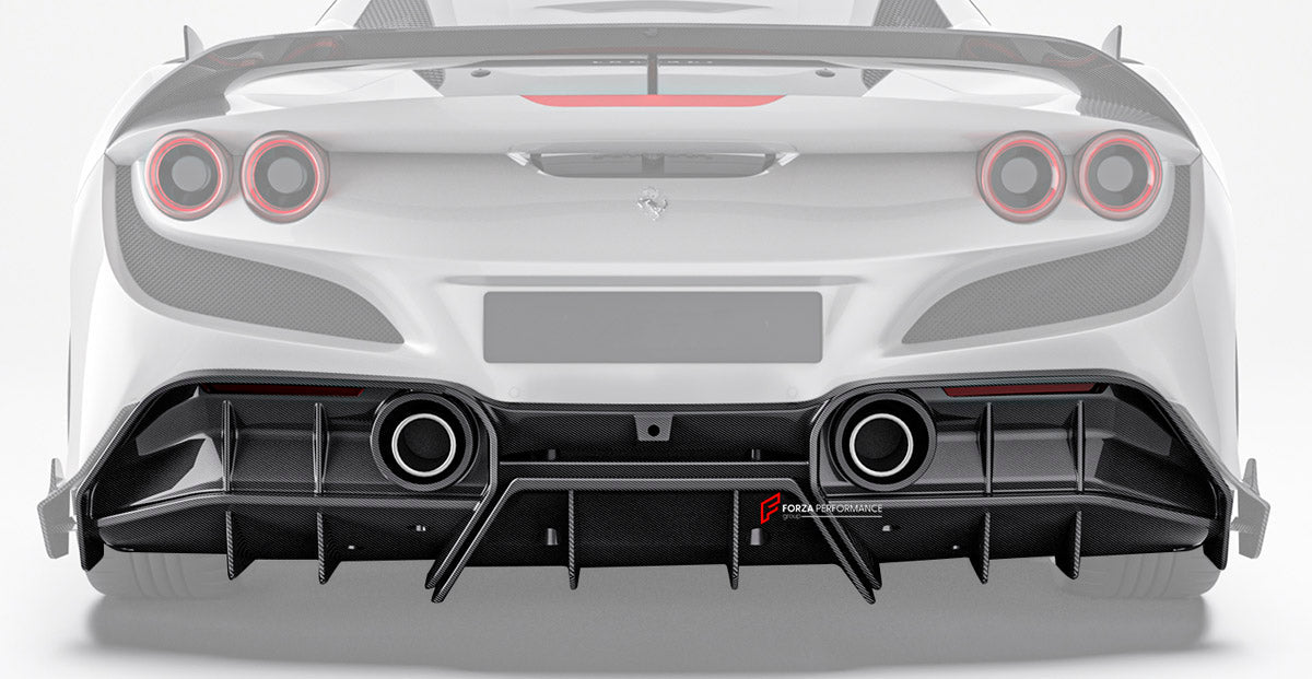 DRY CARBON REAR DIFFUSER for FERRARI F8 2019 - 2022