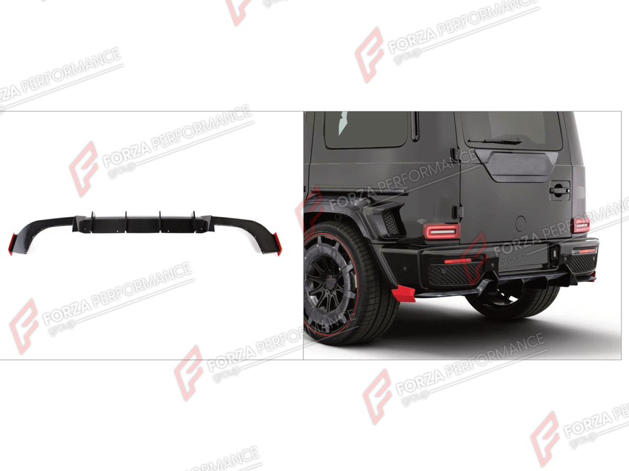 Buy Now DRY CARBON REAR DIFFUSER for MERCEDES-BENZ G-CLASS W464 2019 - 2024 and upgrade car parts from SIR Tuning at the Best Price. Headlights, Tail lights, Bodykits, Navigations, Body Kit and more - Fast & Free Shipping within Europe, US & Worldwide.