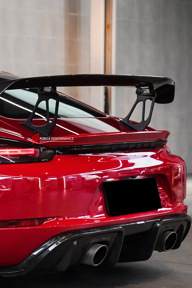 Buy Now DRY CARBON REAR DUCK SPOILER for PORSCHE 718 982 2016+ and upgrade car parts from SIR Tuning at the Best Price. Headlights, Tail lights, Bodykits, Navigations, body kit and more - Fast & Free Shipping within Europe, US & Worldwide.