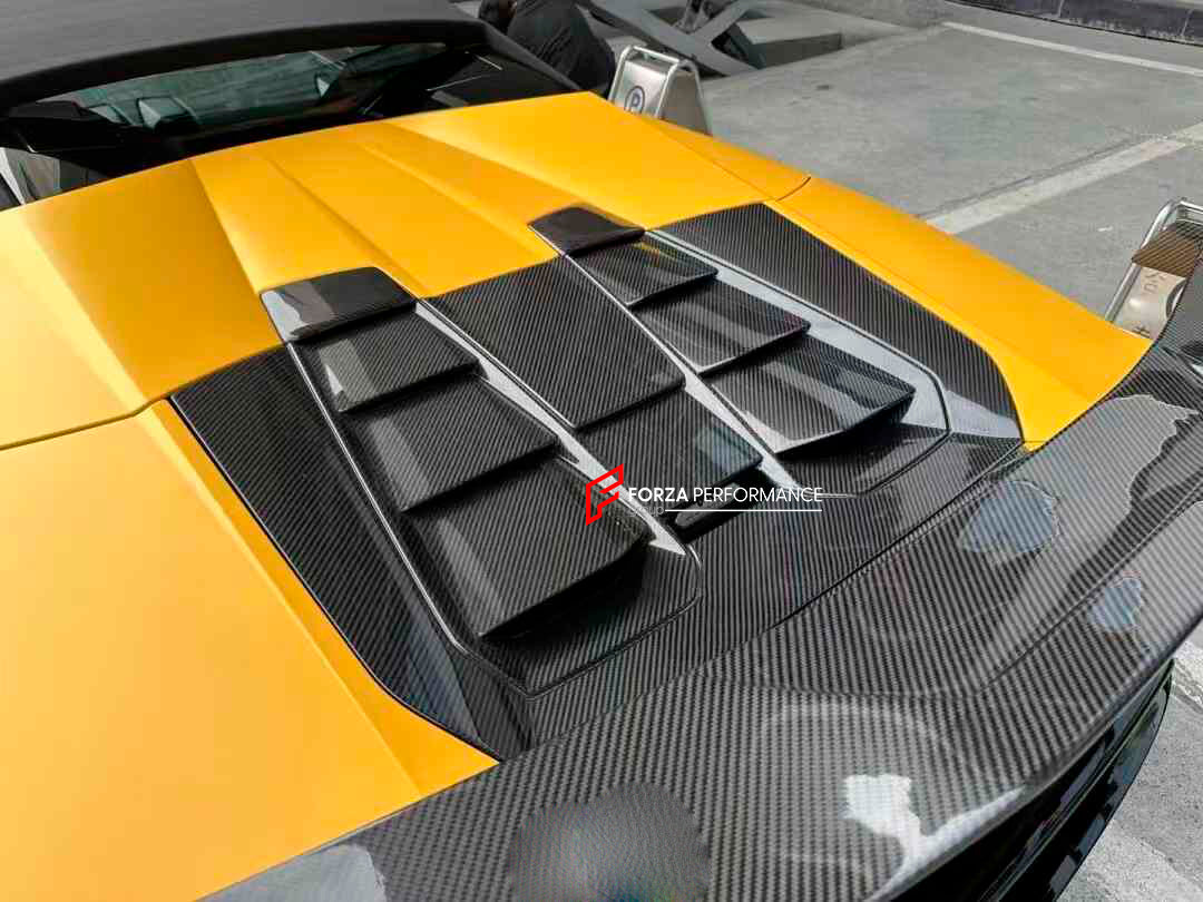 DRY CARBON REAR ENGINE HOOD COVER for LAMBORGINI HURACAN LP580 LP610 EVO