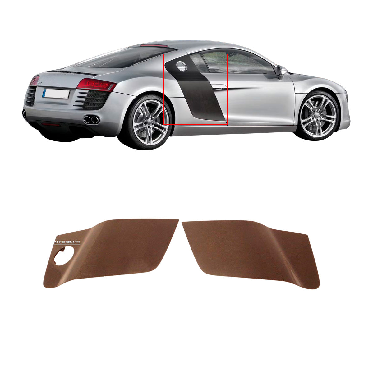 DRY CARBON REAR SIDE AIR BLADE SCOOP for AUDI R8 V8 V10 2007 - 2012