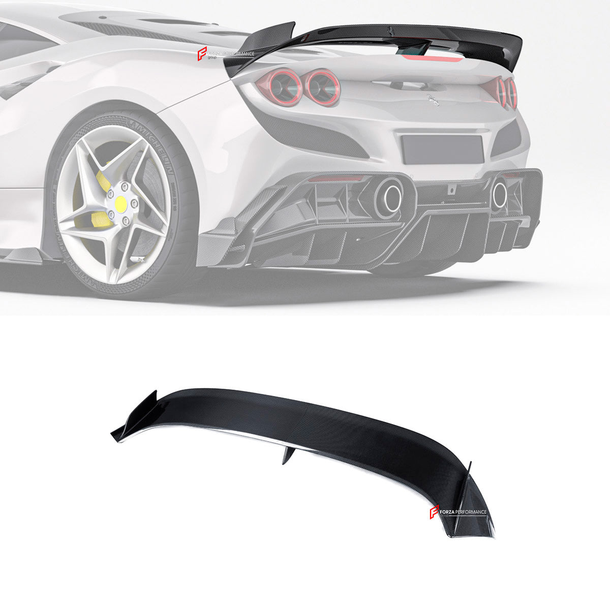 DRY CARBON REAR SPOILER for FERRARI F8 2019 - 2022