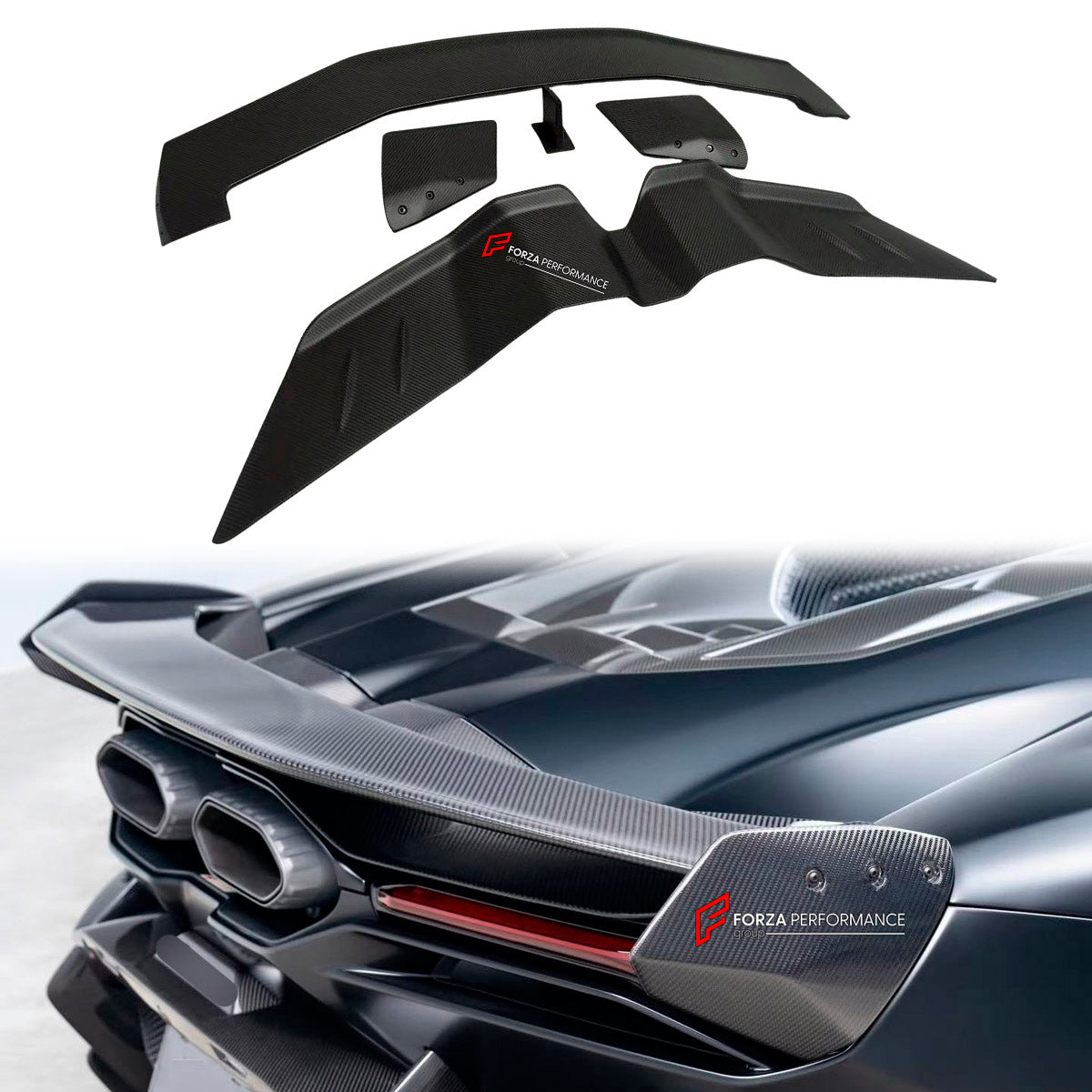DRY CARBON REAR SPOILER WING for LAMBORGHINI REVUELTO 2023+