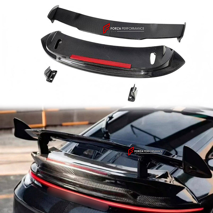 Buy Now DRY CARBON REAR SPOILER WING for PORSCHE 911 992 2019+ and upgrade car parts from SIR Tuning at the Best Price. Headlights, Tail lights, Bodykits, Navigations, body kit and more - Fast & Free Shipping within Europe, US & Worldwide.