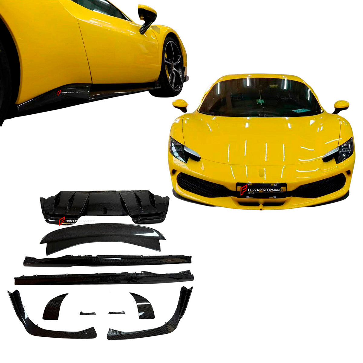 DRY CARBON REPLACEMENT BODY KIT for FERRARI 296 GTS GTB