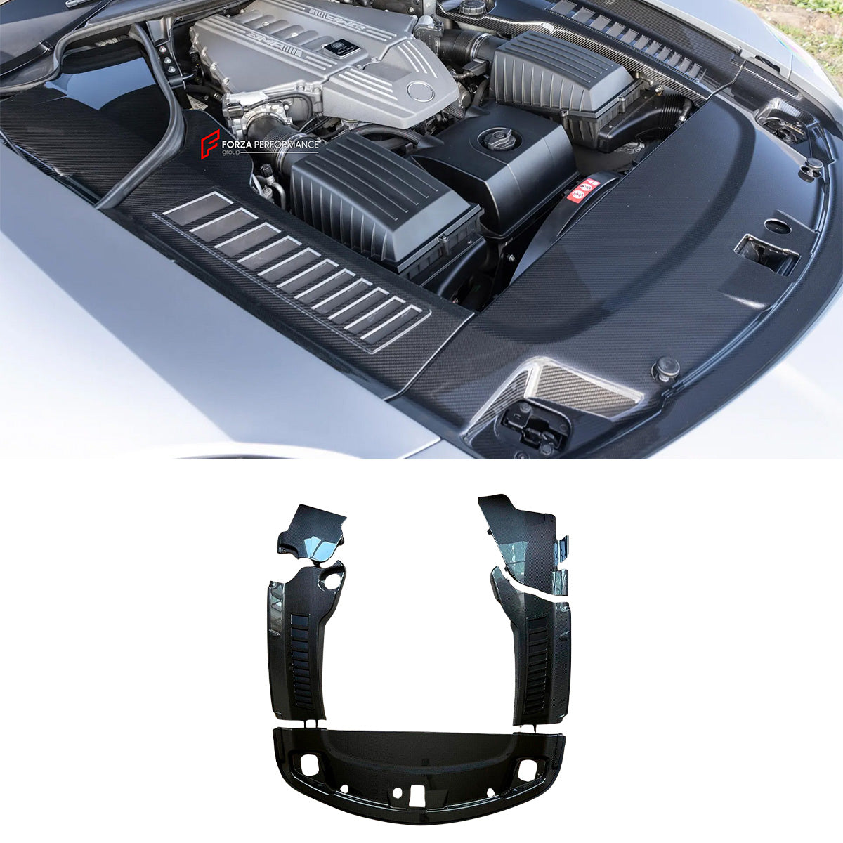 DRY CARBON REPLACEMENT ENGINE COVER for MERCEDES BENZ SLS AMG W197 2010 - 2015