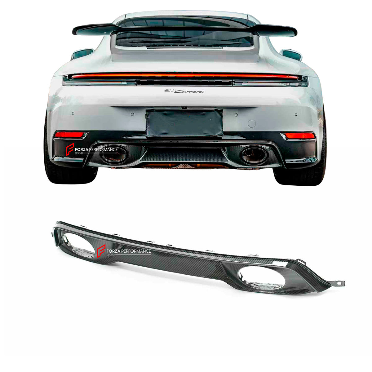 DRY CARBON REPLACEMENT REAR DIFFUSER for PORSCHE 911 992.2 CARRERA T S 2025+