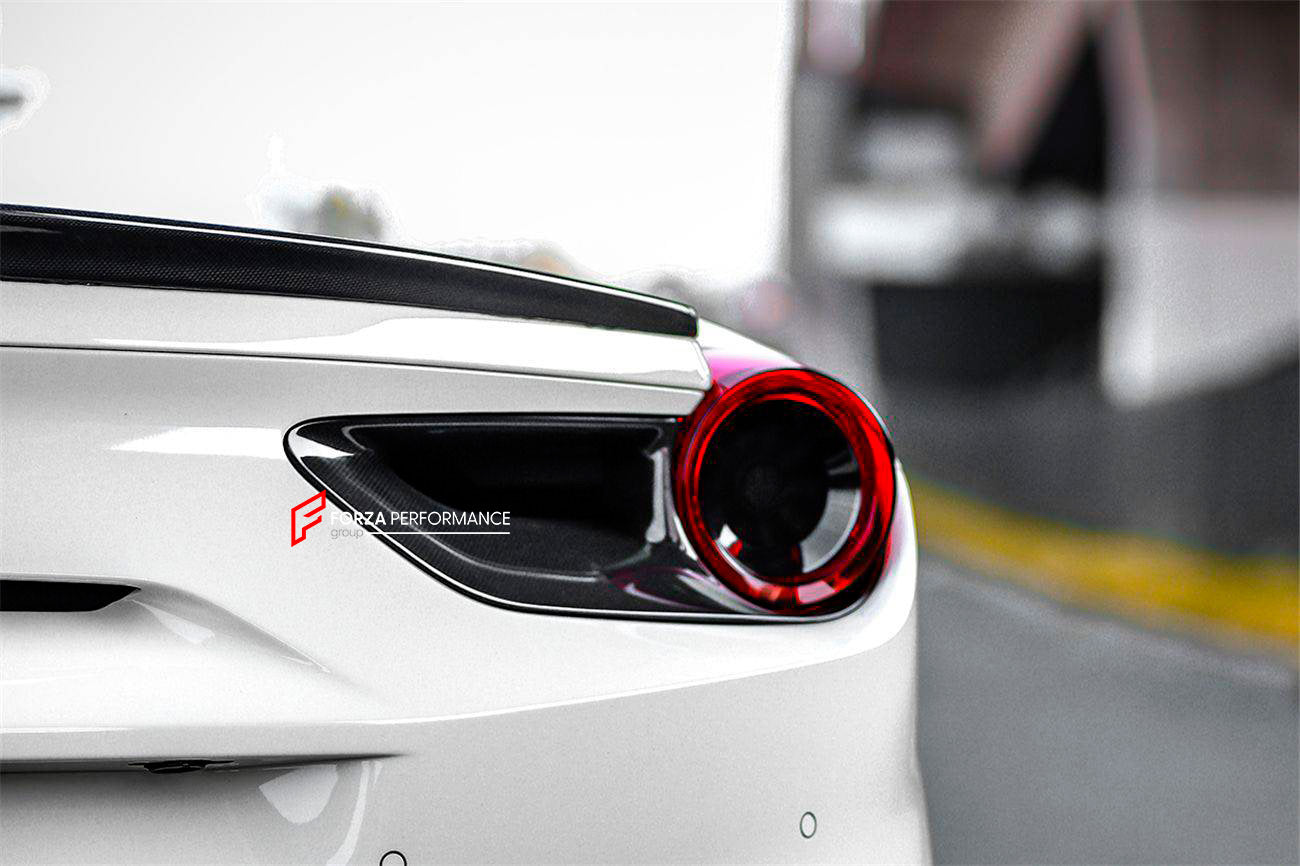DRY CARBON FIBER REAR TAIL LIGHT COVERS for FERRARI 488 F142M GTB SPIDER 2015 - 2020